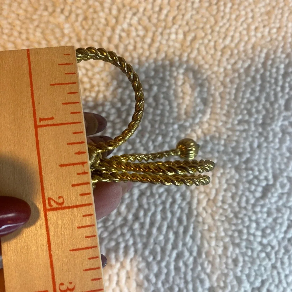 Set of‎ 8 Vintage Gold Tone Twisted Rope Bow Napkin Rings MCM